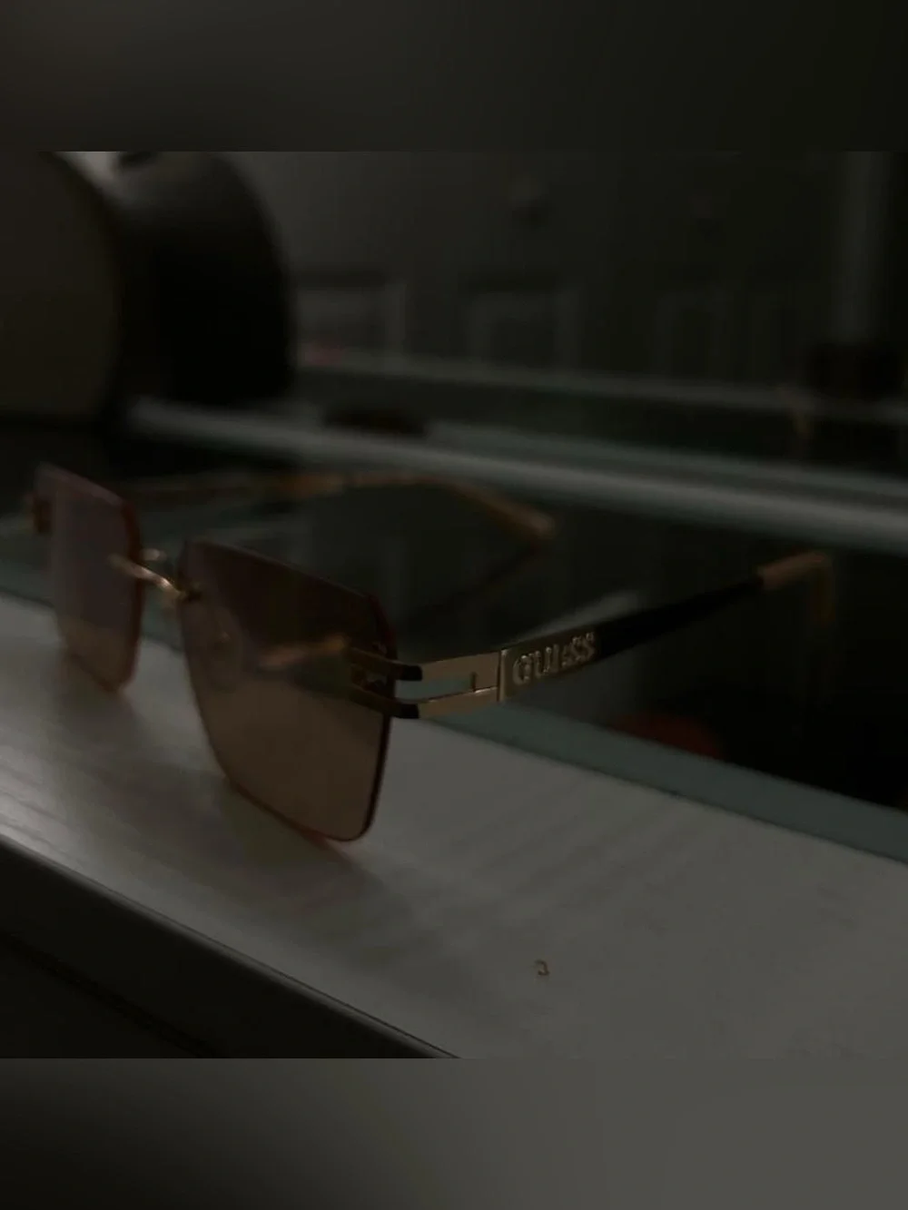 Guess Brown Gradient Rimless Sunglasses